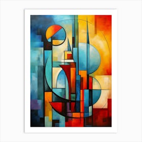 Abstract Modern Cubism Colorful Style Painting 1 Art Print