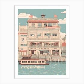 Yokohama Japan Travel Illustration 3 Art Print