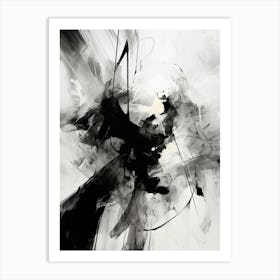 Unseen Forces Abstract Black And White 4 Art Print