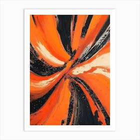 Abstract Orange And Black Painting Art Print