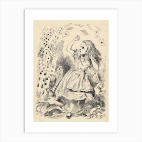 Alice And The Pack Of Cards Art Print