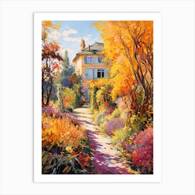 Claude Monets Garden, France In Autumn Fall Illustration 1 Art Print