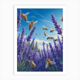 Andrena Bee Storybook Illustration 20 Art Print