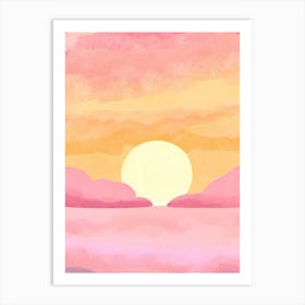 Watercolor Sunset 3 Art Print