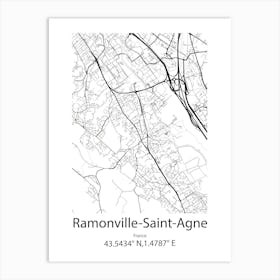 Ramonville Saint Agne,France Minimalist Map Art Print