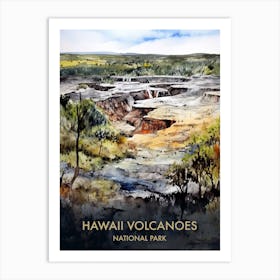 Hawaii Volcanoes Park Watercolour 3 Art Print