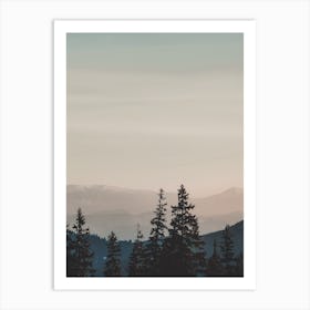 Misty Mountain Sunrise Art Print