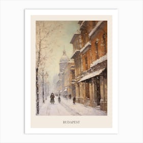 Vintage Winter Painting Poster Budapest Hungary Art Print