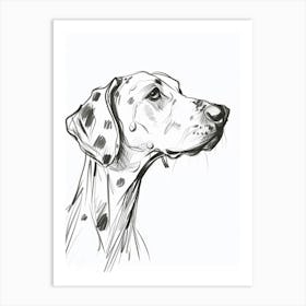 Dalmation Dog Charcoal Line 3 Art Print