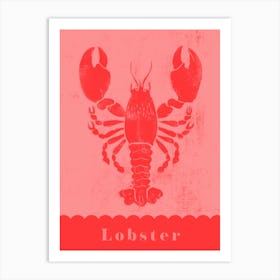 Lobster In Red And Pink Art Print