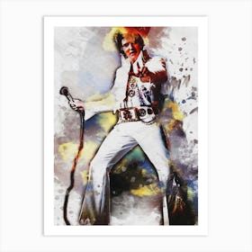 Smudge Of Portrait Elvis Presley Art Print