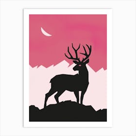 Deer with calm background colors Art Print