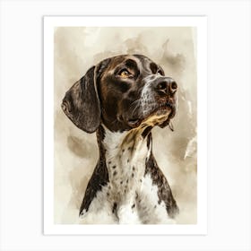 German Shorthaired Pointer.Generated AI. Art Print Art Print