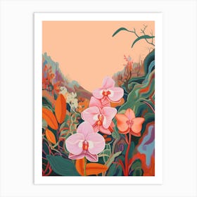 Boho Wildflower Painting Orchid 2 Art Print