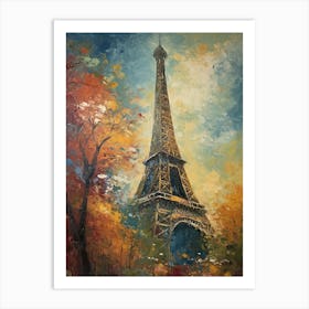 Eiffel Tower Paris France Monet Style 25 Art Print