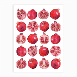 Repeat Pattern Pomegranate Art Print