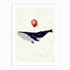 Whale Linocut Art Print