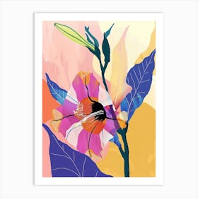 Colourful Flower Illustration Morning Glory 4 Art Print