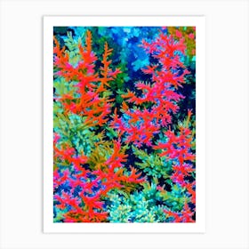 Acropora Plana Vibrant Painting Art Print