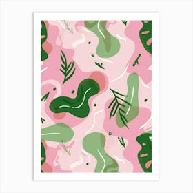 Pink And Green Pattern Art Print