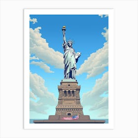 Statue Of Liberty Pixel Art 1 Art Print