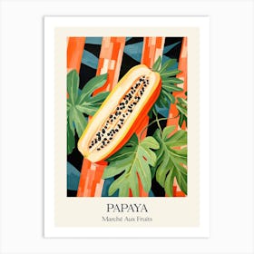 Marche Aux Fruits Papaya Fruit Summer Illustration 3 Art Print