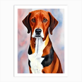 Redbone Coonhound 3 Watercolour Dog Art Print