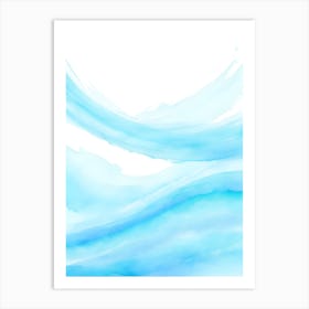 Blue Ocean Wave Watercolor Vertical Composition 14 Art Print