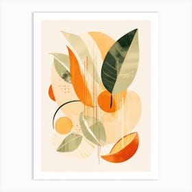 Oranges And Leaves Art Print