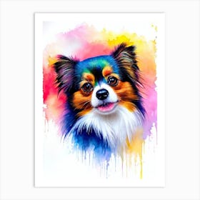 Papillon Rainbow Oil Painting Dog Art Print