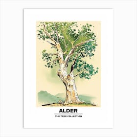 Alder Tree Storybook Illustration 3 Poster Art Print