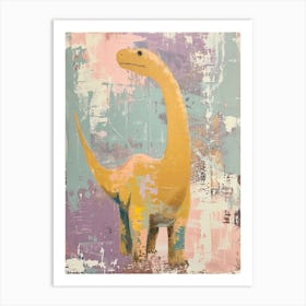 Muted Pastels Dinosaur Portrait 3 Art Print