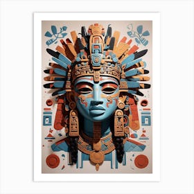Aztec Head Art Print