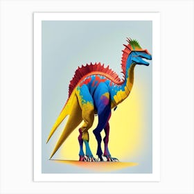 Aucasaurus Primary Colours Dinosaur Art Print