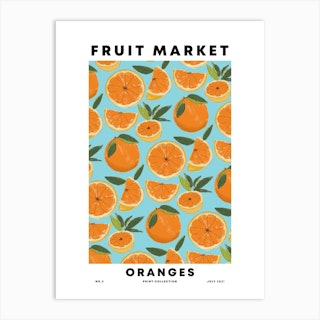 Oranges Fruit Market Art Print