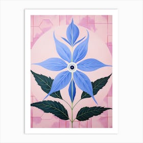 Lobelia 1 Hilma Af Klint Inspired Pastel Flower Painting Art Print