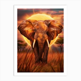 Elephant With Tusks Art Print