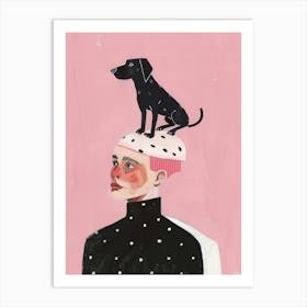 Dog On Head Art Print