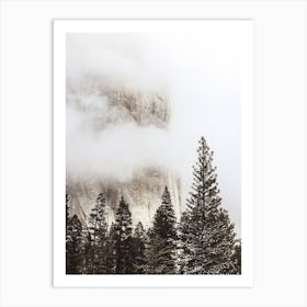 Foggy Mountain Trees Art Print