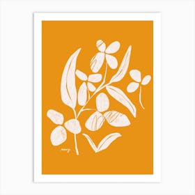 Abstract Floral Yellow    Art Print