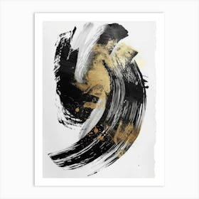 Black And Gold Abstract Painting 21 Art Print