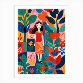 Girl In The Garden Art Print