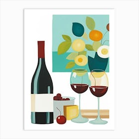 Wine And Cheese Art Print