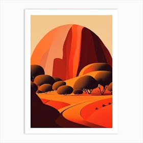 Uluru Retro Art Print