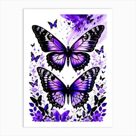 Purple Butterflies Art Print