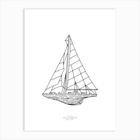 Sail Away Fineline Illustration  Art Print