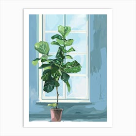 Fig Tree In Front Of Window Art Print