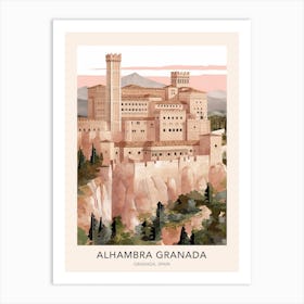 Alhambra Granada Spain Travel Poster Art Print