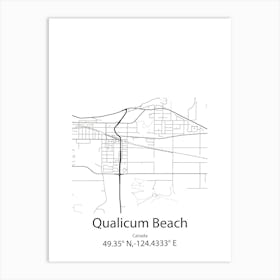 Qualicum Beach,Canada Minimalist Map Art Print