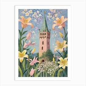 Tower In The Lily Valley Art Print